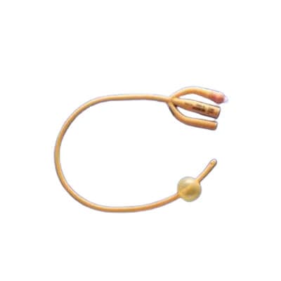 Teleflex Gold Silicone Coated 3-Way Foley Catheter, 5-15 mL, 26 Fr, 16" - Each - Image 1