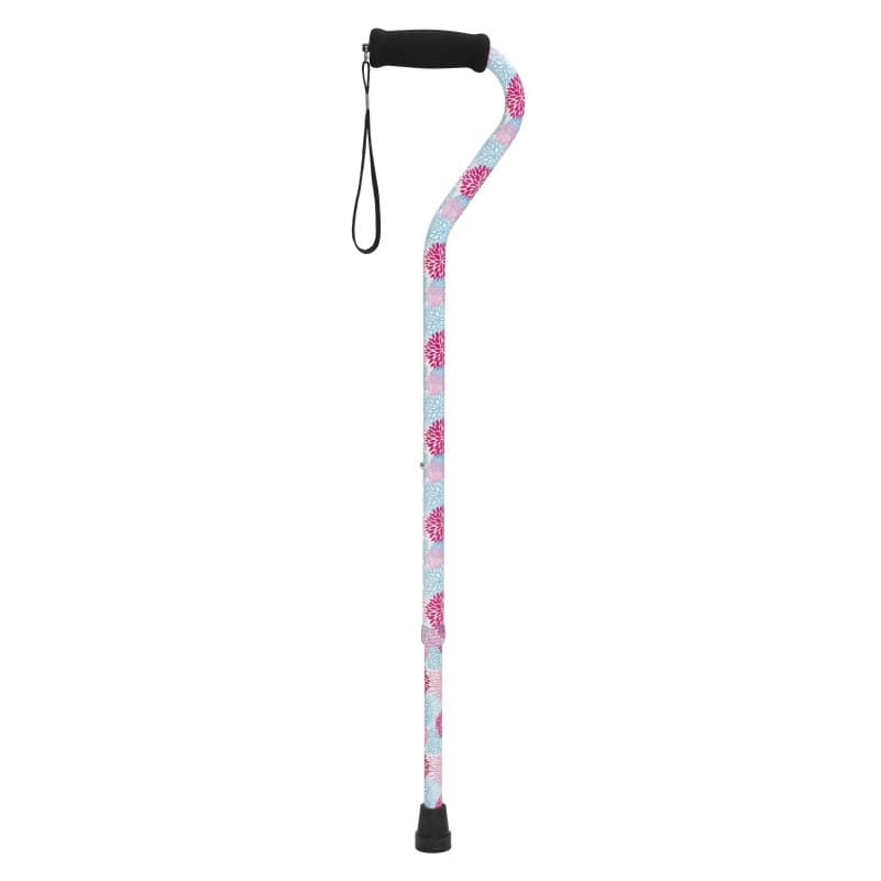 Drive Offset Handle Aluminum Canes, Burst Floral - Each - Image 1