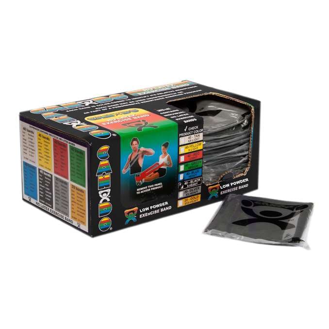 CanDo Low Powder Pre-cut Exercise Band, Black, Extra-heavy - Box of 40 - Image 1