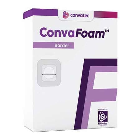 ConvaFoam Border Adhesive Silicone Hydrofiber Foam Dressing, 5" x 5" - Image 1