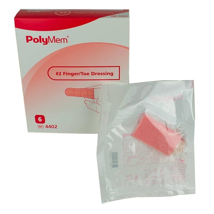 PolyMem Finger and Toe Foam Dressing, Medium, 2.2 to 2.6 Inch - Case of 30 - Image 1
