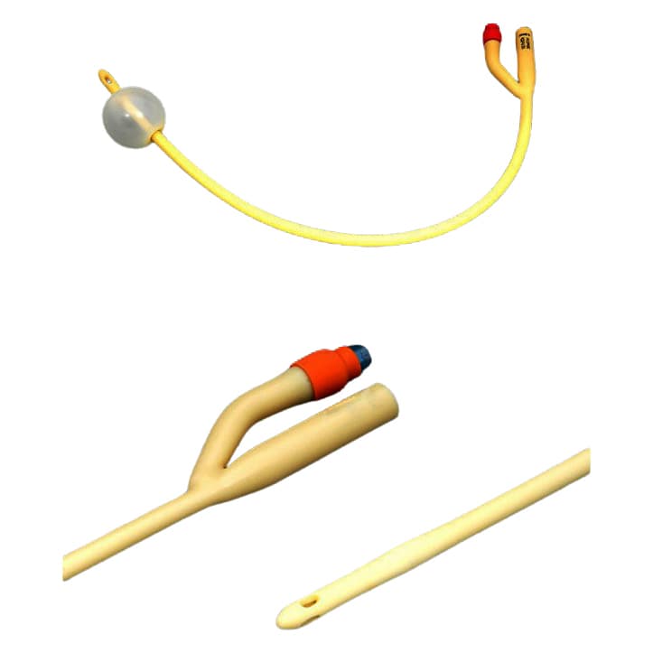 Amsure 2-Way Siliconized Latex Foley Catheters, 30cc, 28 Fr, 16" - Each - Image 1