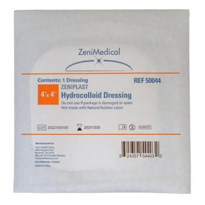 ZeniPlast Hydrocolloid Dressing, 4 x 4 Inch - Each - Image 1
