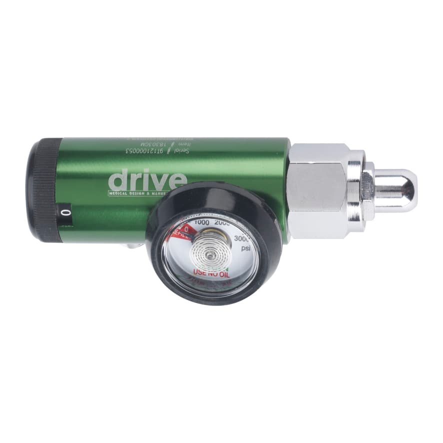 Drive Adult Oxygen Mini Regulator, DISS outlet, 0 to 15 LPM - Each - Image 1