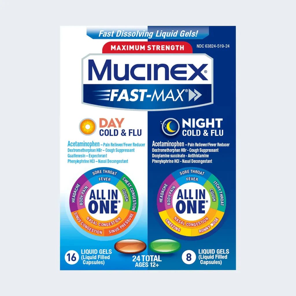 Mucinex Maximum Strength Fast-Max Day and Night Cold & Flu - Image 1