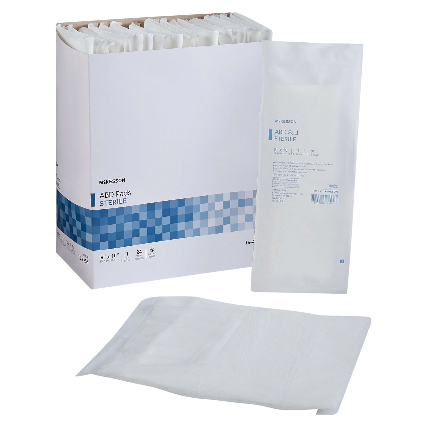 McKesson Nonwoven Abdominal Pad, 8 x 10 Inch - Box of 24 - Image 1