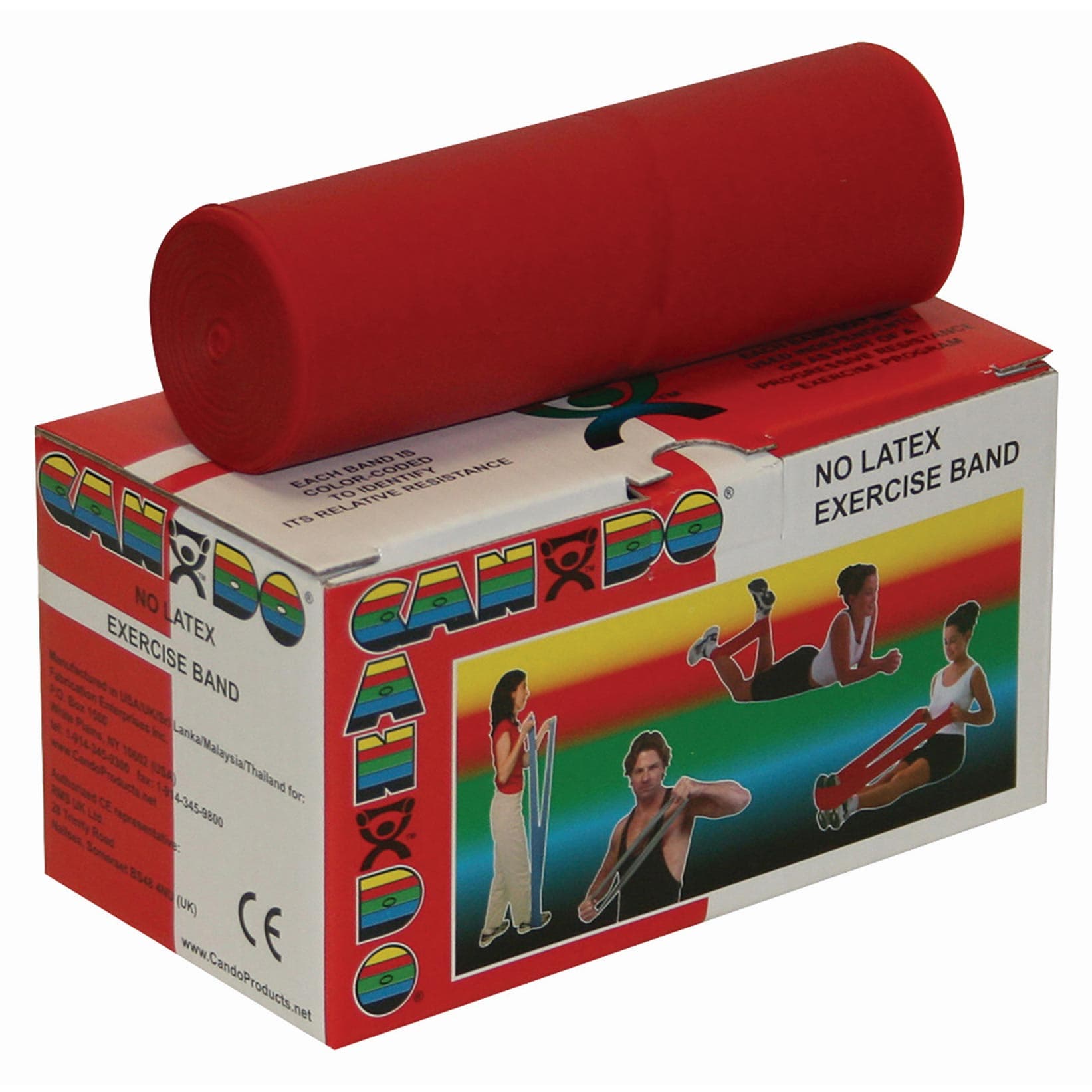 CanDo Latex Free Exercise Band, 6 yard Roll, Red, light - Image 1