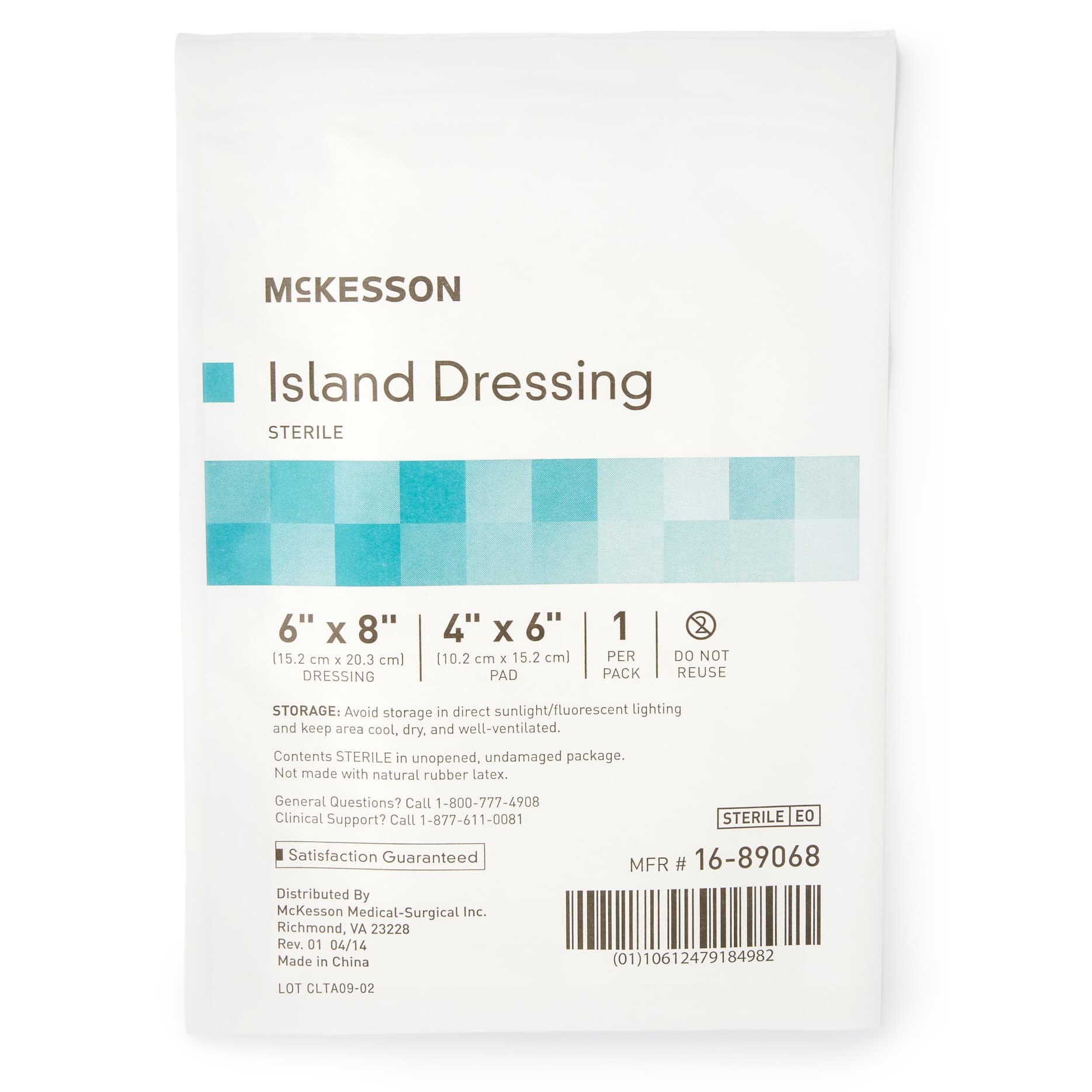 McKesson Adhesive Rectangle Island Dressing, 6 x 8 Inch - Image 1