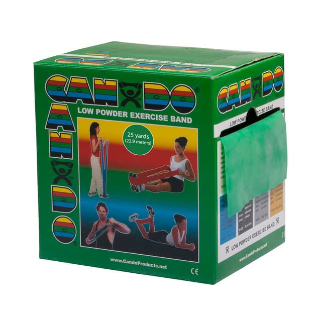 CanDo Low Powder Exercise Band, Green, Medium - Image 1