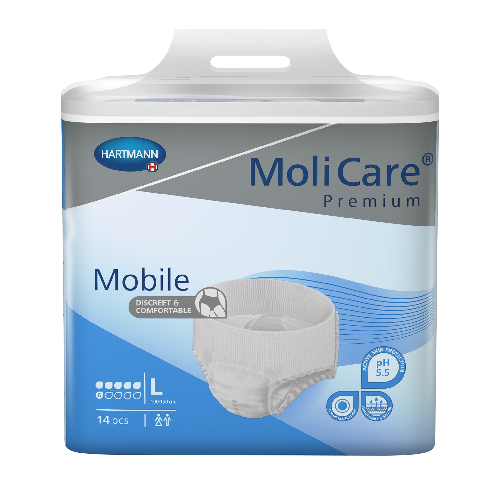 MoliCare Premium Mobile 6D Protective Underwear, Large - Package of 14 - Image 1