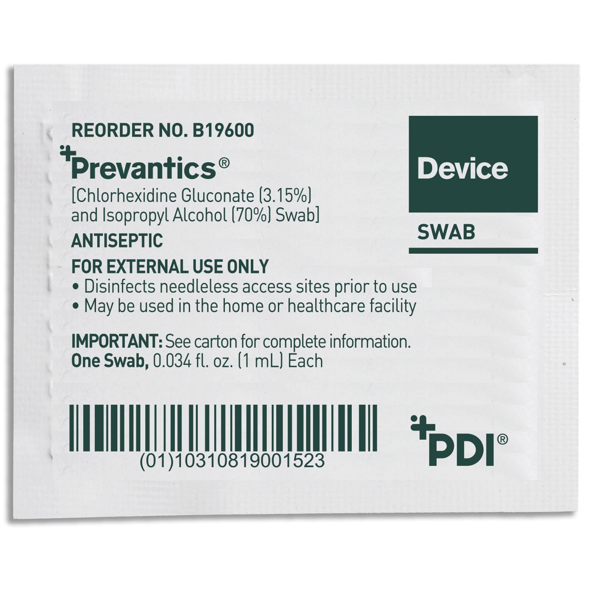 Prevantics Chlorhexidine Gluconate Device Swab - Image 3