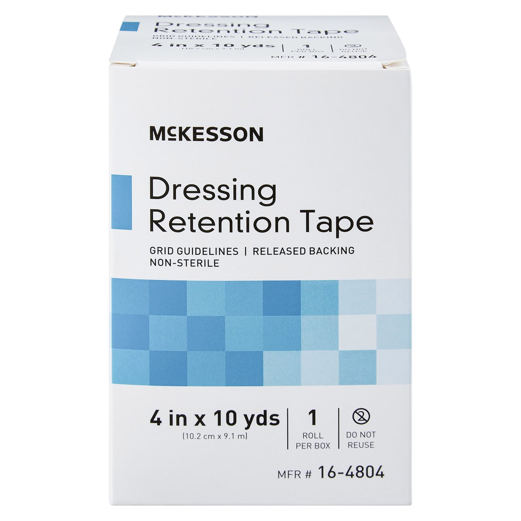 McKesson Dressing Retention Tape with Liner White NonSterile, 4 Inch x 10 Yard - Case of 24 - Image 1