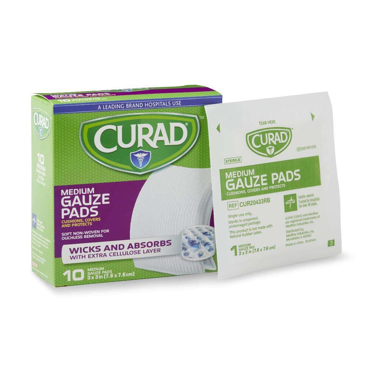 Curad Sterile Pro-gauze Pads, Pro Gauze, 3"x3" - Box of 240 - Image 1