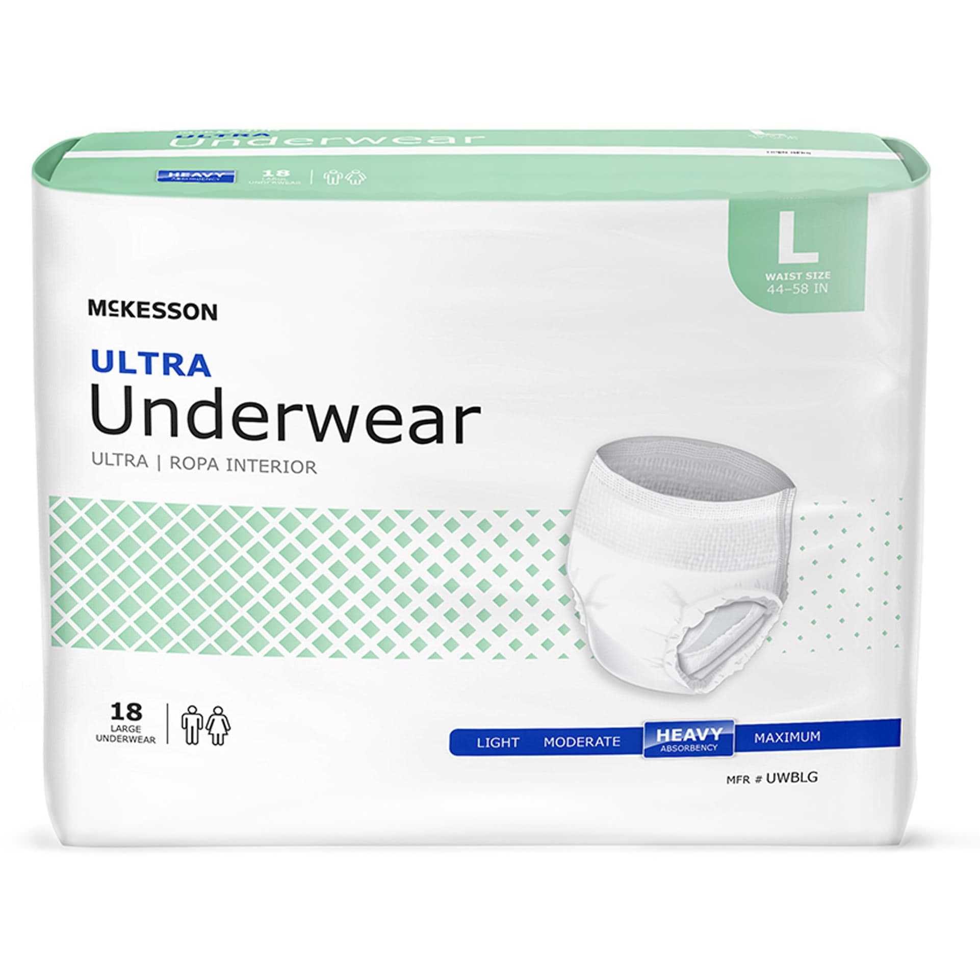 McKesson Ultra Incontinence Underwear, Large - Bag of 18 - Image 1