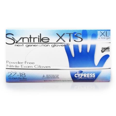 Syntrile XTS Exam Glove Blue Beaded Cuff 2 mil to 4 mil Range, X-Large - Box of 200 - Image 1