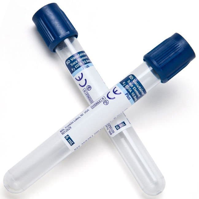 BD Vacutainer Trace Element K2 EDTA 10.8 mg Blood Collection Tubes