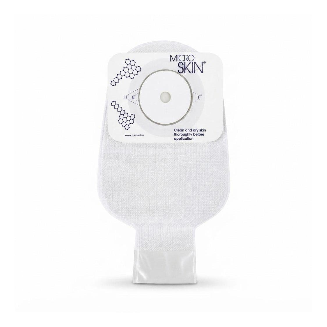 Cymed 1-Piece 11" Drainable Colostomy Pouch with Filter, 1 Inch Clear - Box of 10 - Image 1