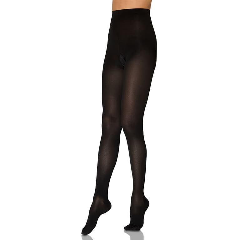 Sigvaris Women's Essential Opaque Pantyhose 20-30 mmHg Medium-Petite, Black - Pair - Image 1