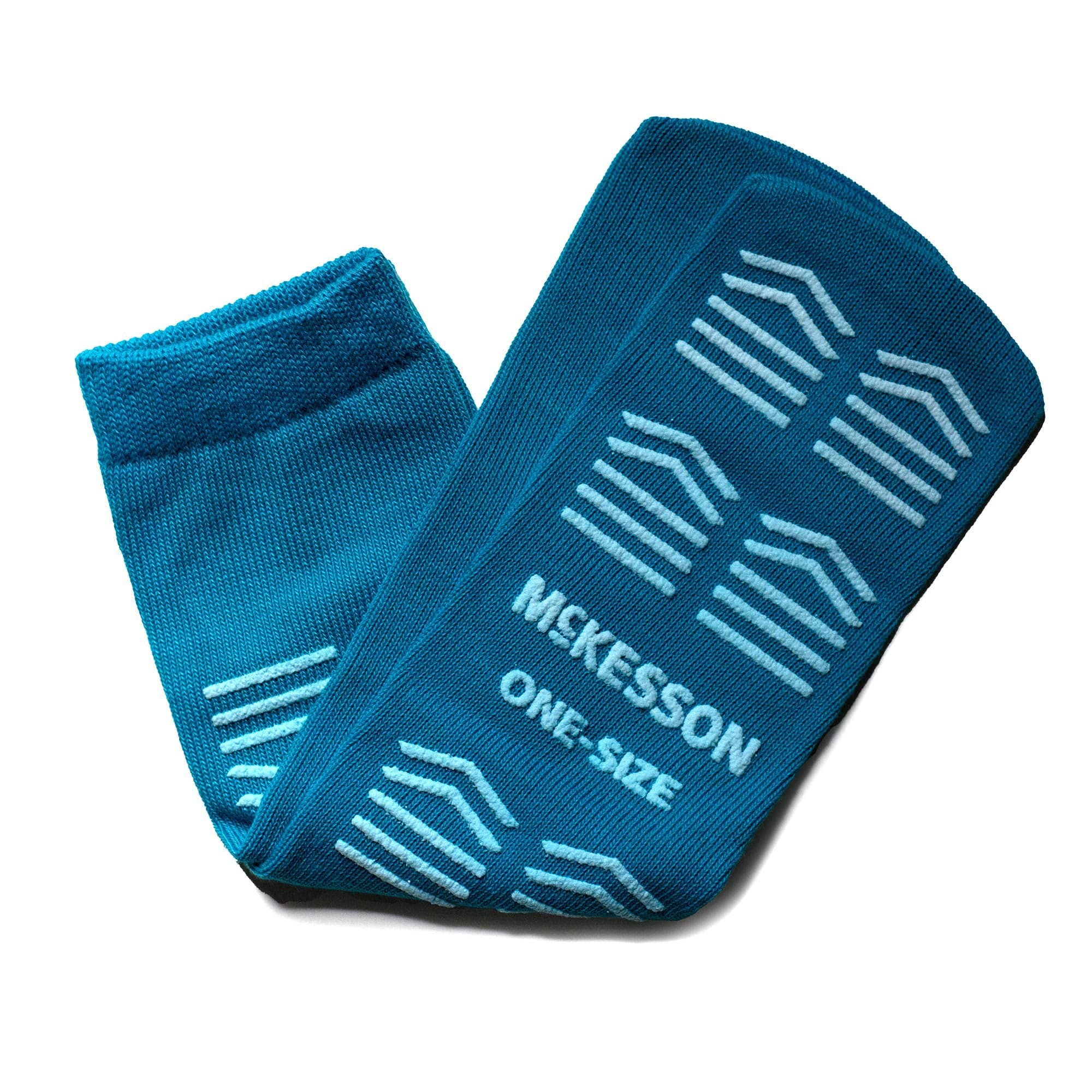McKesson One Size Fits Most Unisex Slipper Socks, Teal - Pair - Case of 192 - Image 1