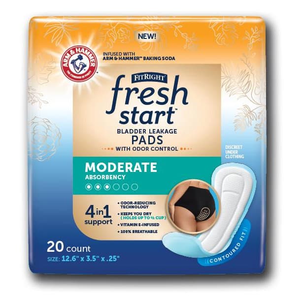 FitRight Fresh Start Bladder Leakage Liners, Moderate - 20/Bag - Image 1