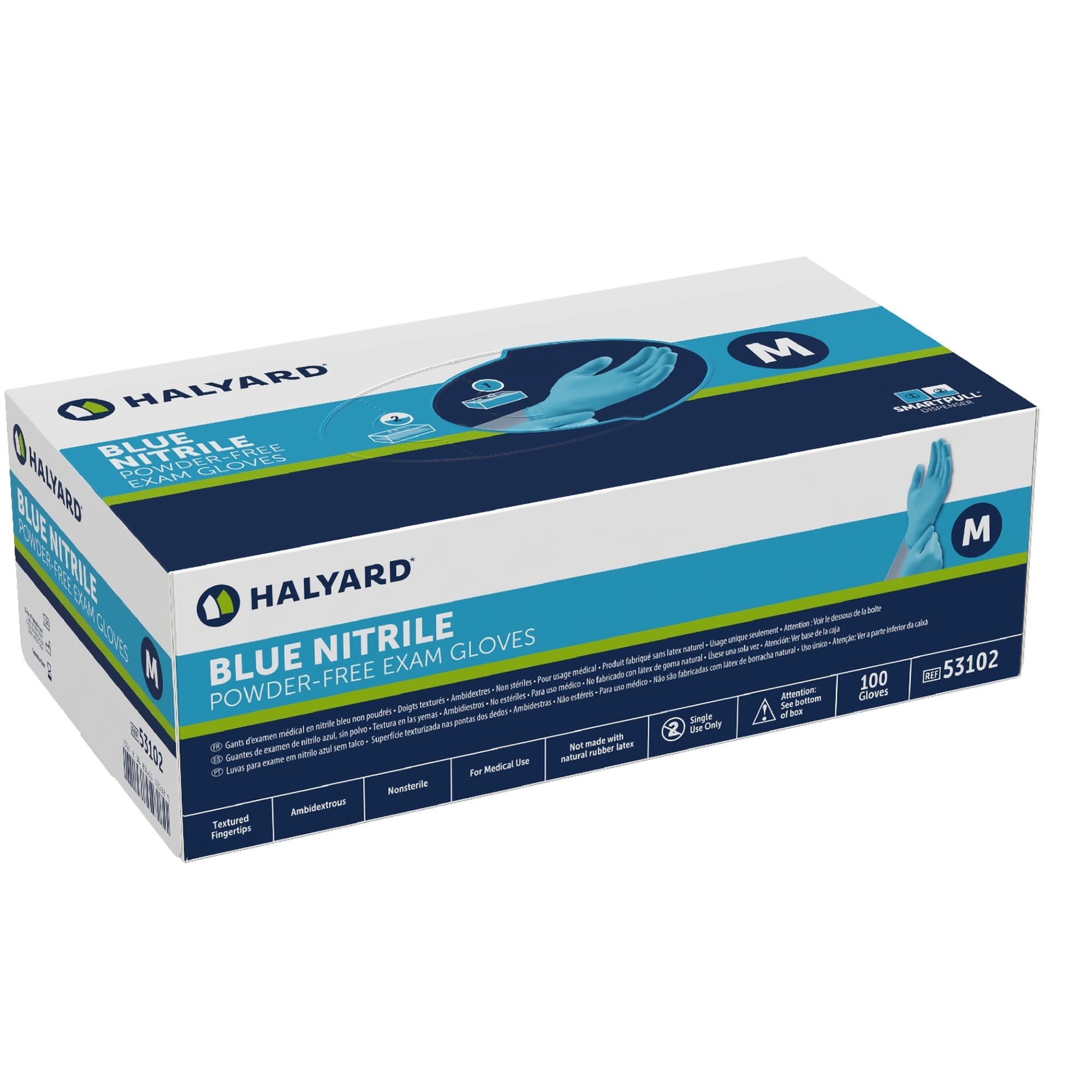 Halyard Blue Nitrile Exam Gloves - Image 3
