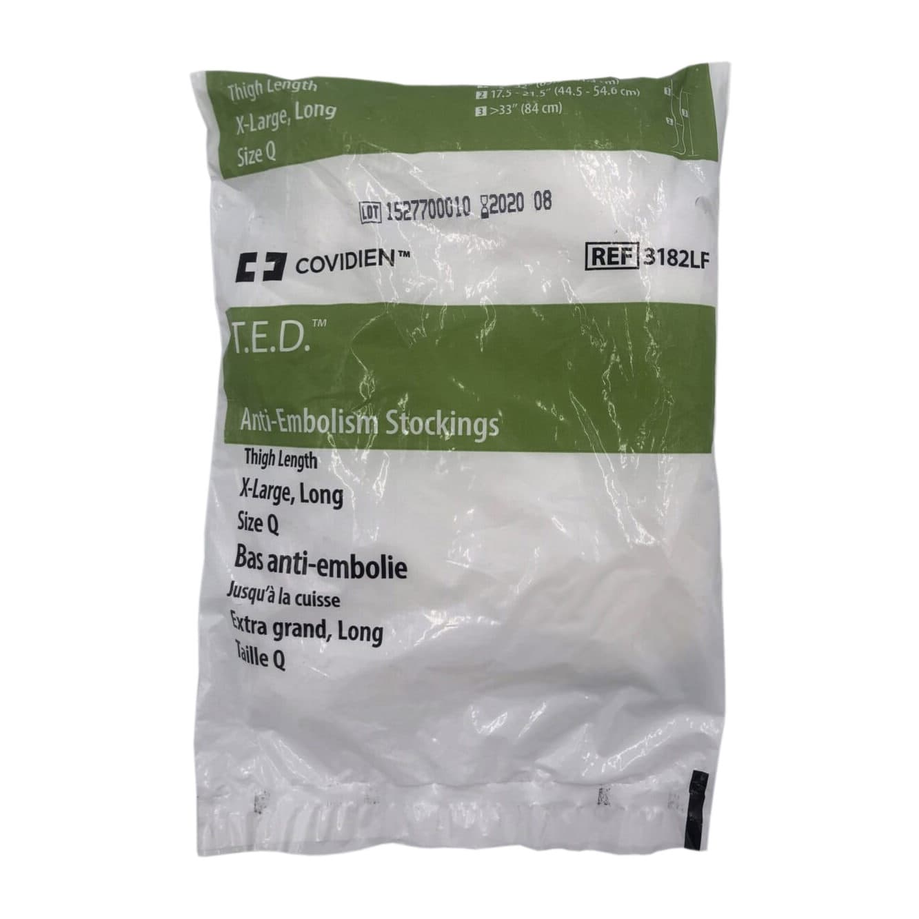 T.E.D Thigh-High Anti-Embolism Stockings for acute care, White, Extra Large-Long - Pair - Image 1