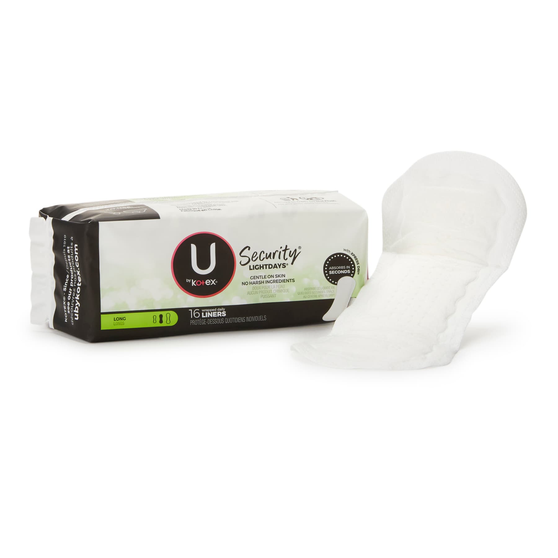 U By Kotex Security Lightdays Liners, Long
