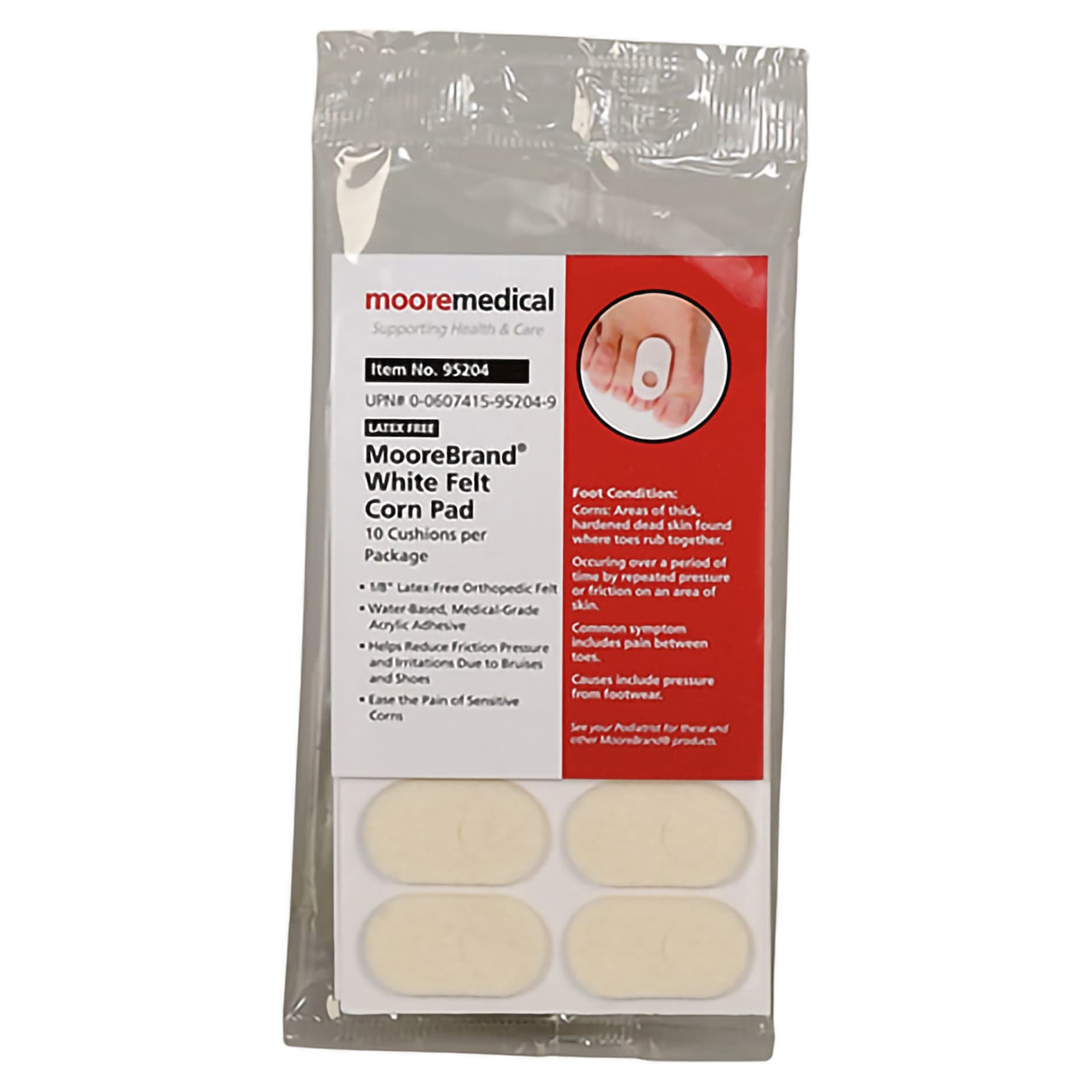 McKesson Pedi-Pad Corn Pad White Adhesive Size 101-A Foot, 1/8 Inch Thick - Package of 10 - Image 1
