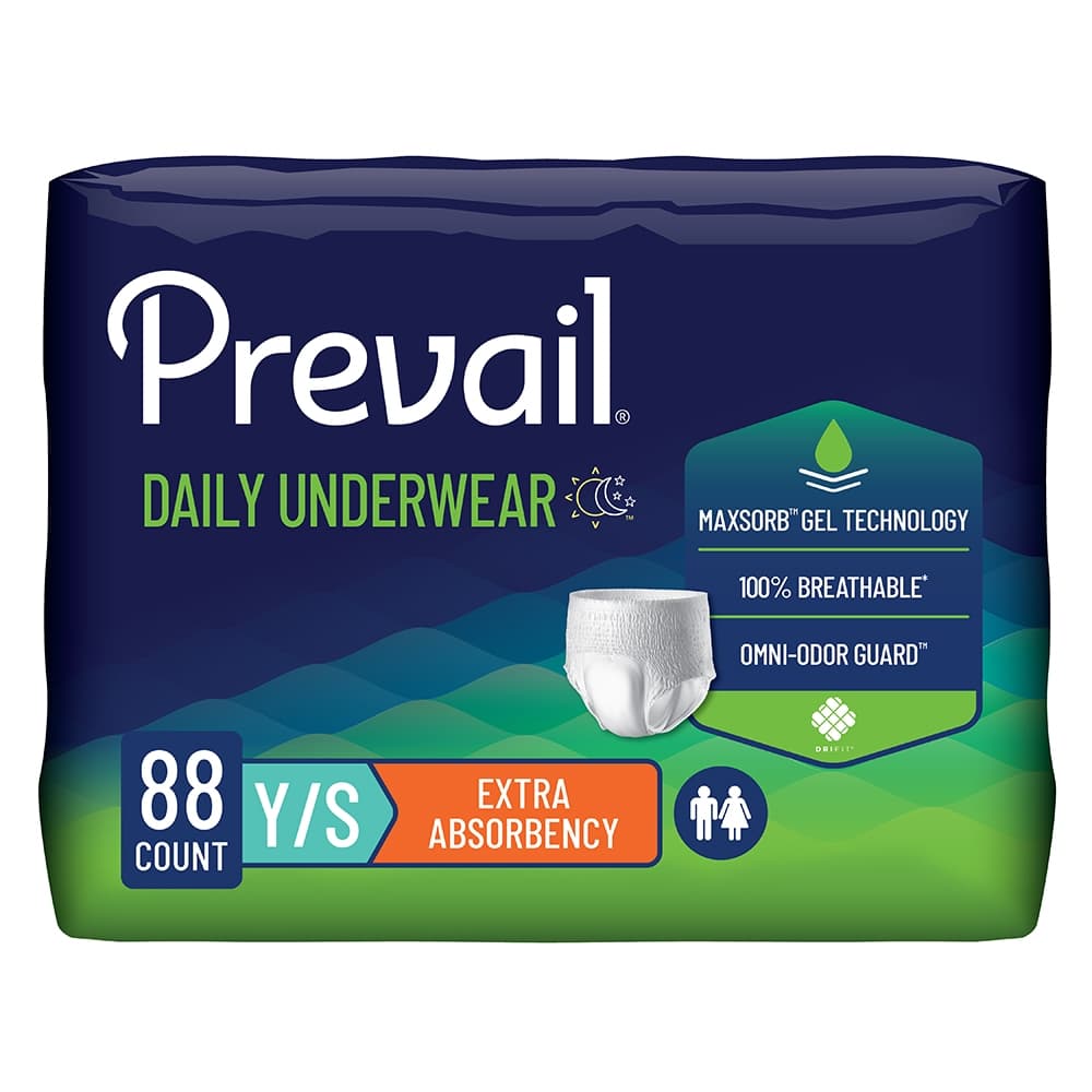 Prevail Extra Daily Unisex Incontinence Underwear, Small - Case of 88 - Image 1