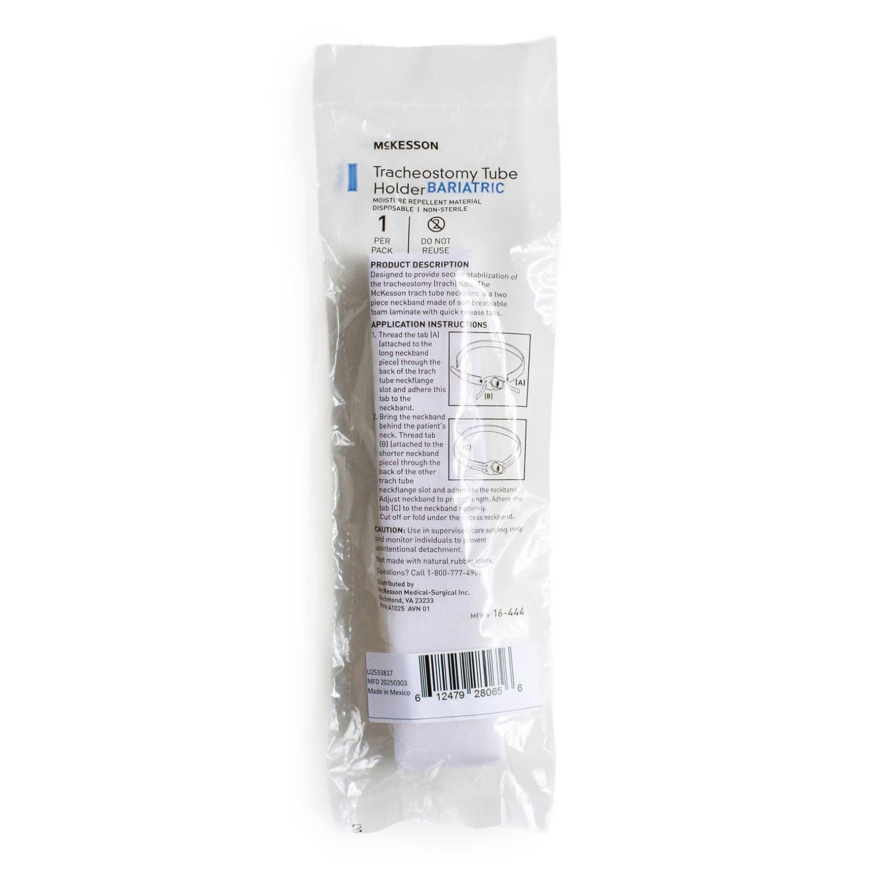 McKesson Tracheostomy Tube Holder, Bariatric, 1-1/2 x 25-1/2 Inch - Box of 10 - Image 1