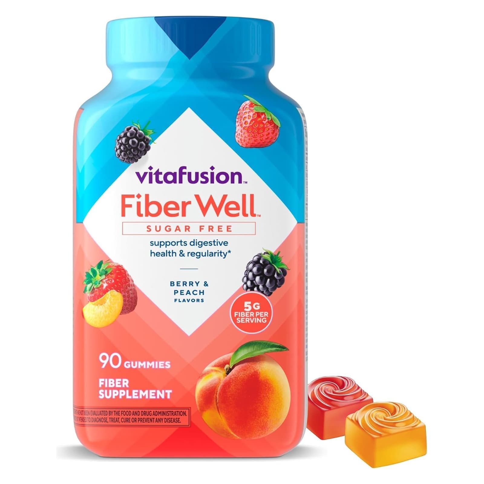 Vitafusion FiberWell Fiber Gummies, Berry and Peach Flavor - Image 1