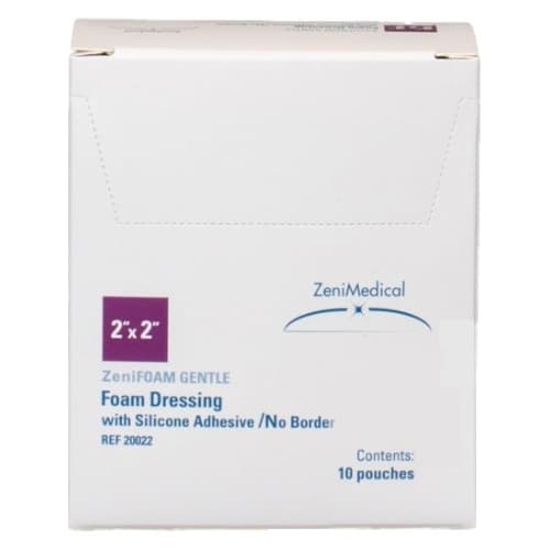 ZeniFoam Gentle Polyurethane Foam Dressing, 2 x 2 Inch - Box of 10 - Image 1