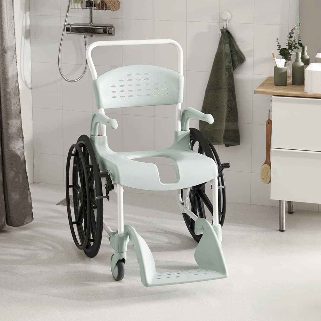 Etac Clean 24" Self Propelled Shower Commode Chair - Image 4
