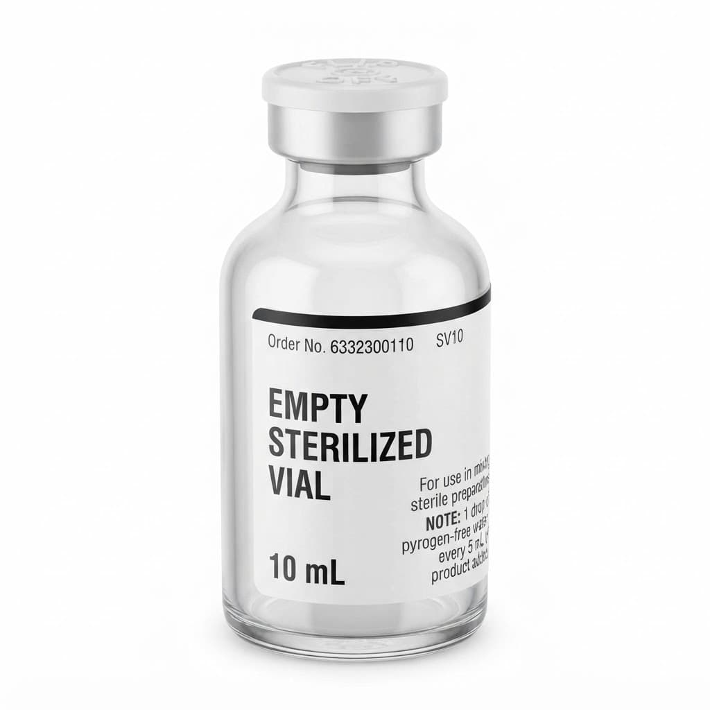 Fresenius Empty Sterilized Vial, Clear, 10 ml - Box of 25 - Image 1