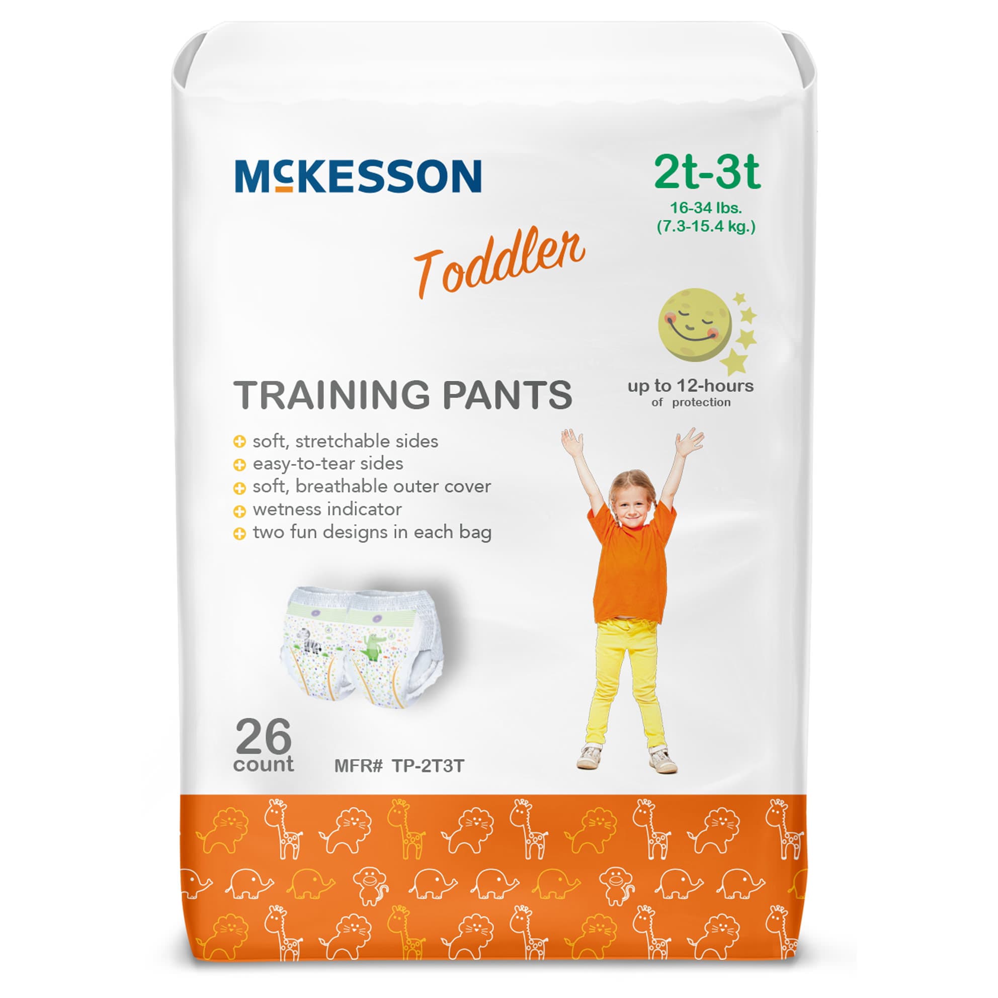 Mckesson Toddler Training Pants, 2T to 3T - Bag of 26 - Image 1