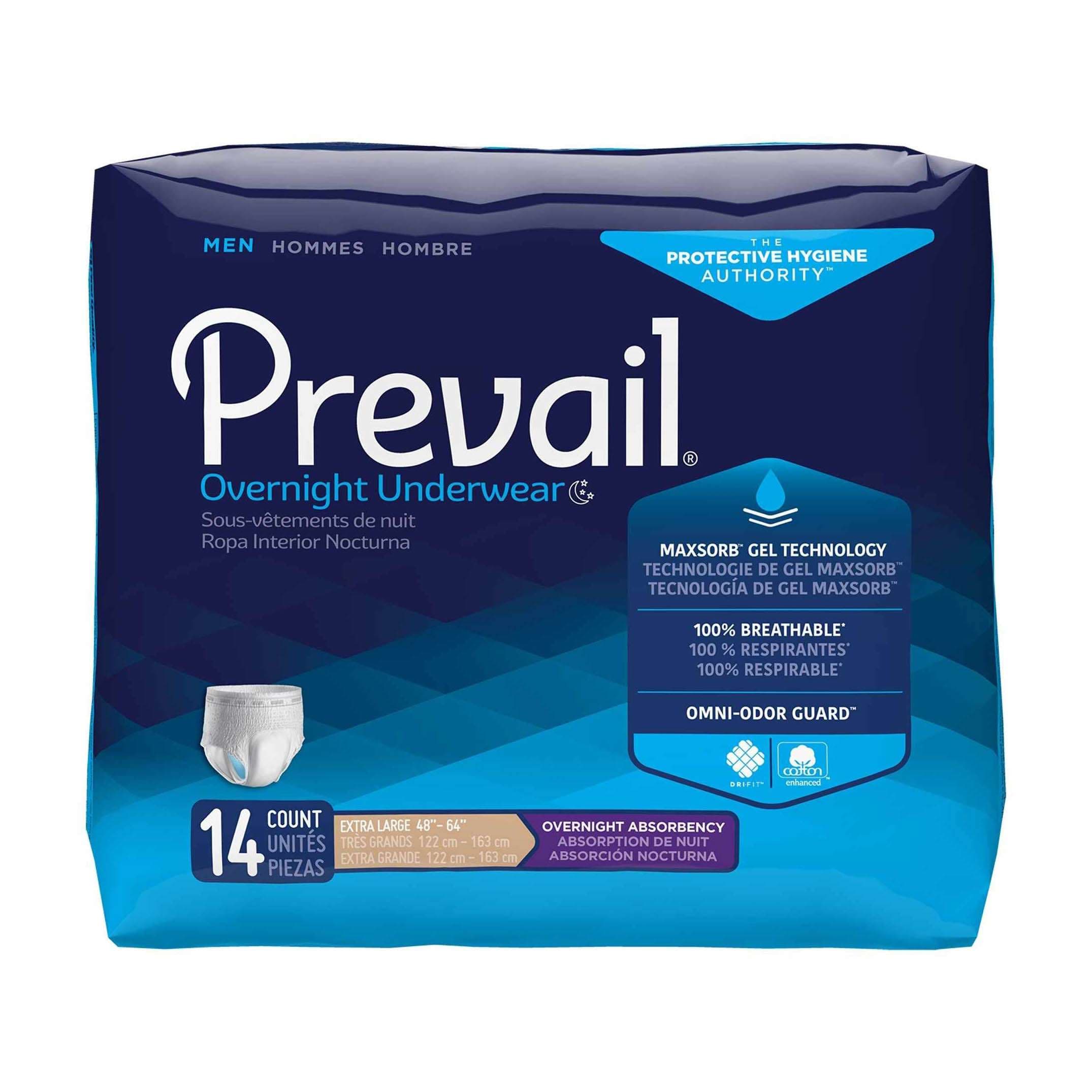 Prevail Overnight Absorbency Underwear For Men, Extra Large - Package of 14 - Image 1
