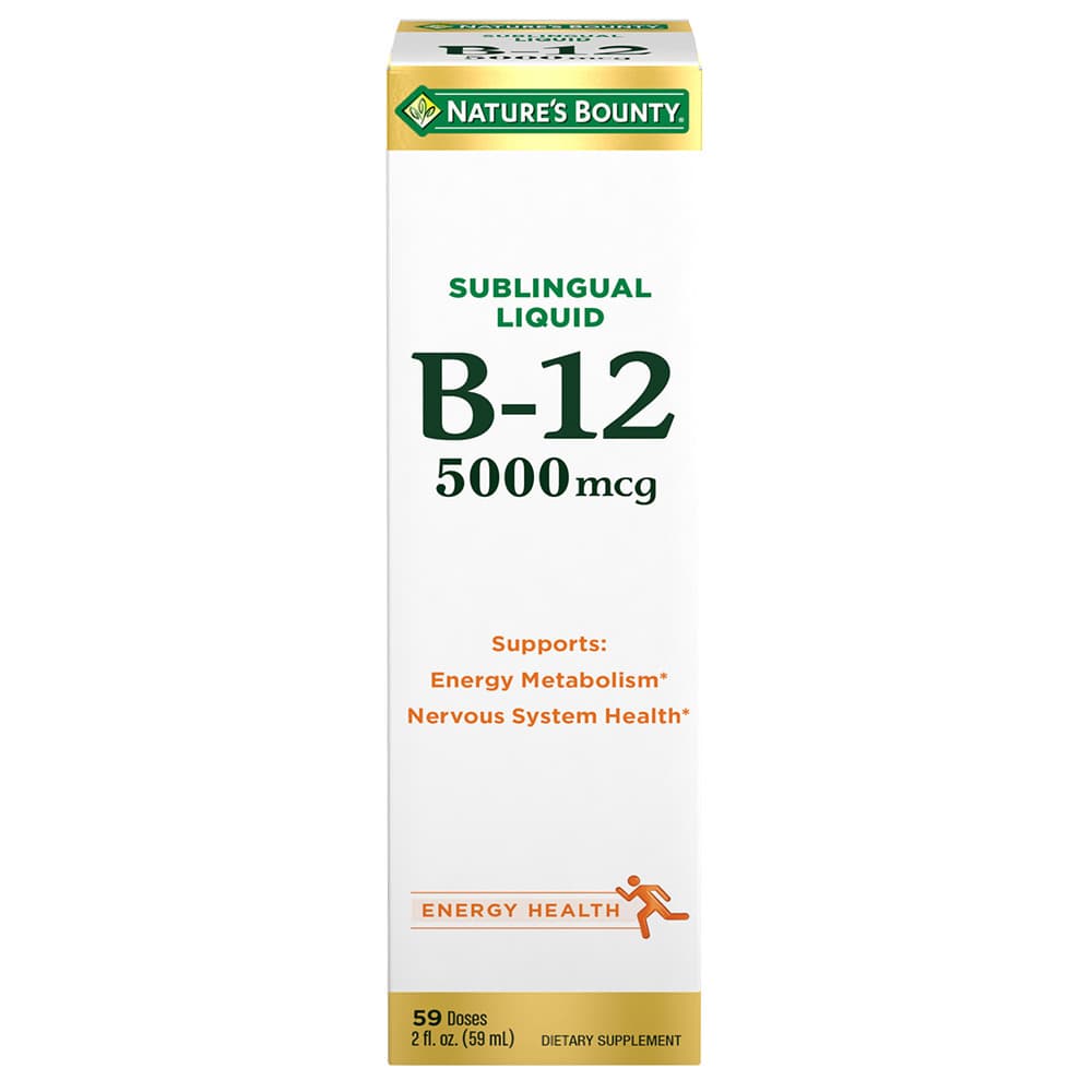 Nature's Bounty Vitamin B-12 Super Strength, 5000 mcg, 2 oz - Bottle - Image 1