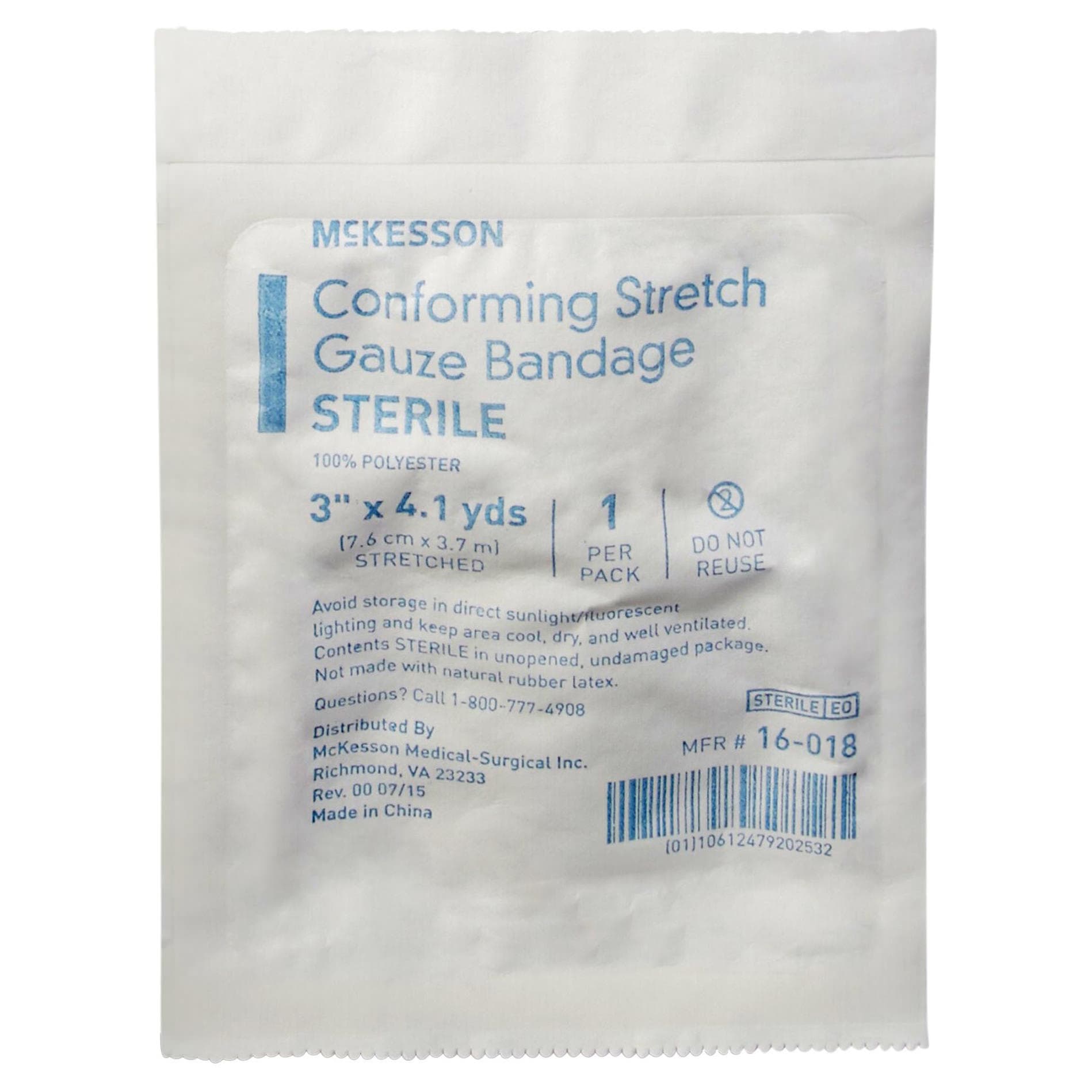 McKesson Conforming Stretch Sterile Gauze Bandage, 3 Inch x 4-1/10 Yard - Each - Image 1