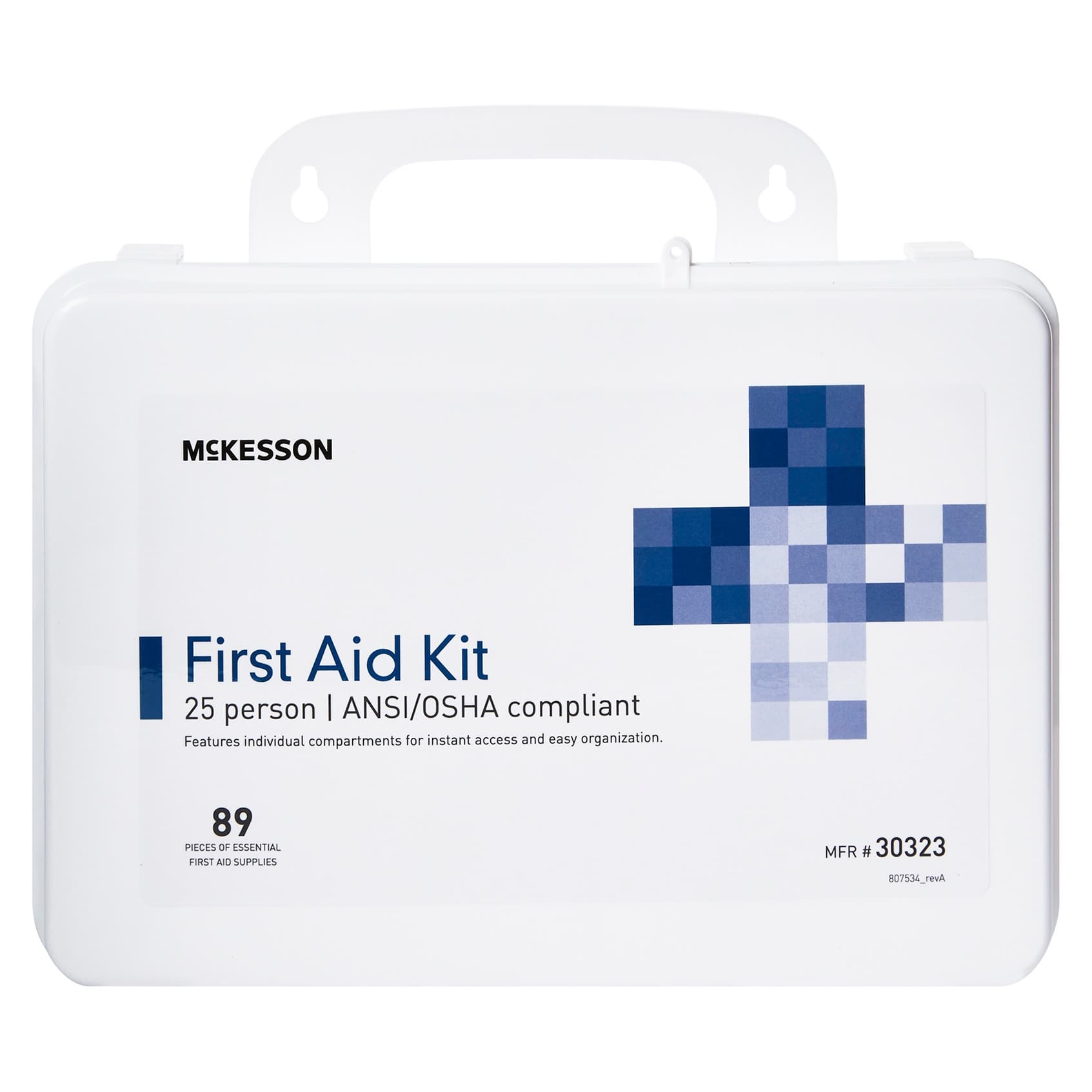 McKesson First Aid Kit Plastic Case 2.375 x 6.31 x 9 Inch 25 Person - Image 2