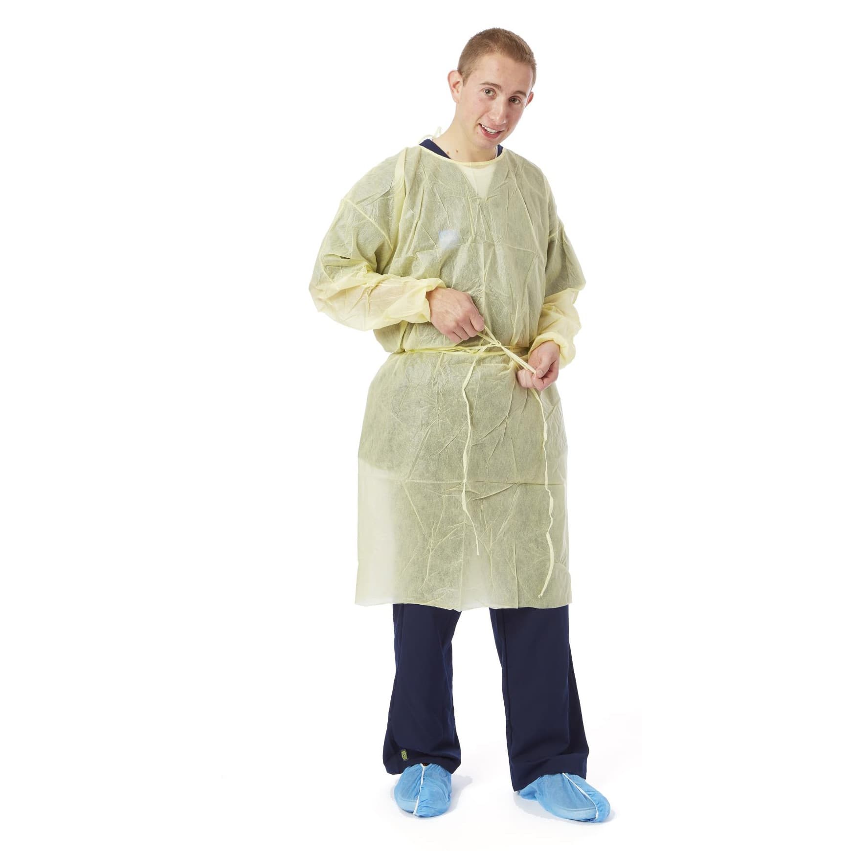 Medline Disposable Full Back Lightweight Multi-Ply Cover Gown - Image 2