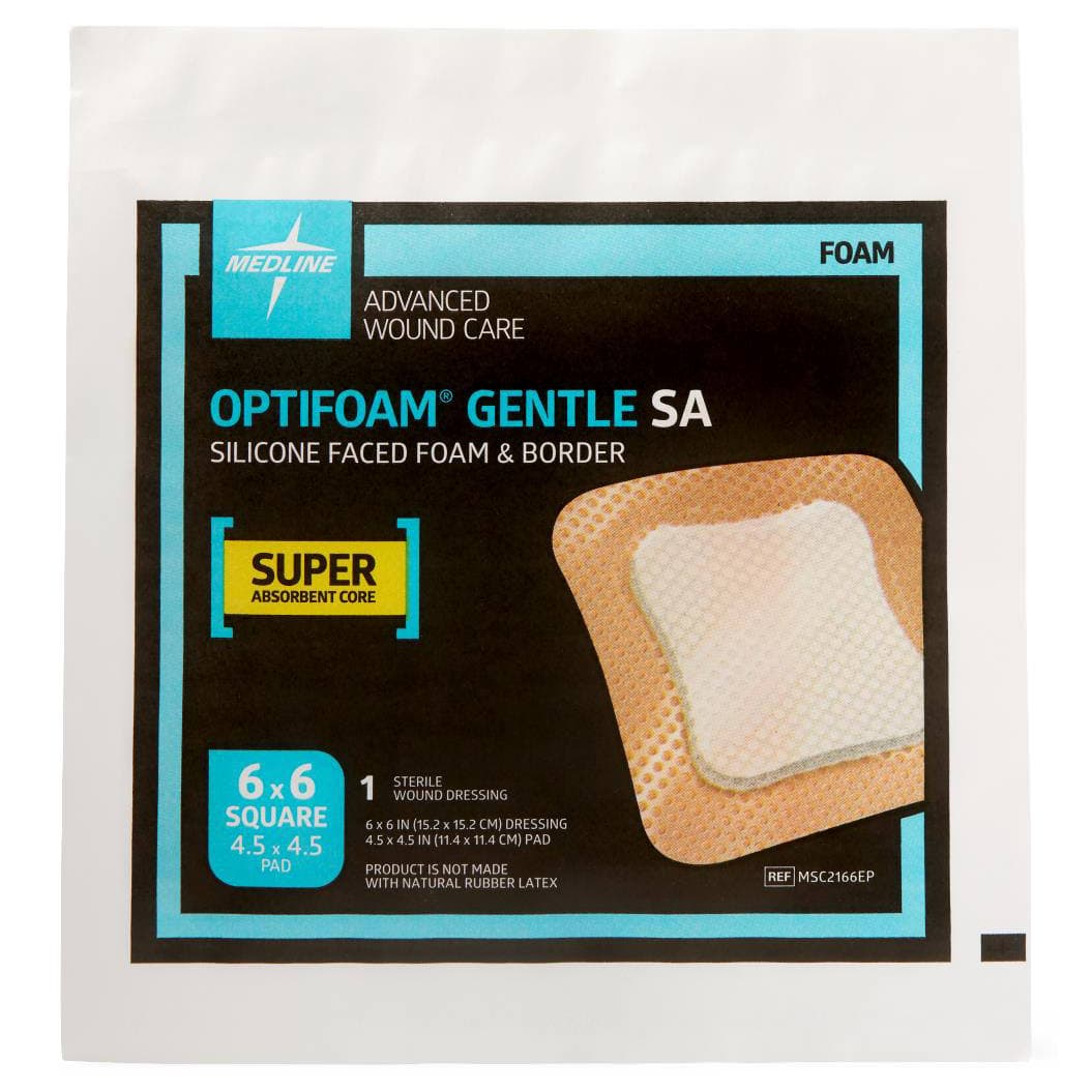 Optifoam Gentle Sa Silicone-faced Foam Dressing, Sterile, 6 x 6 Inch - Each - Image 1