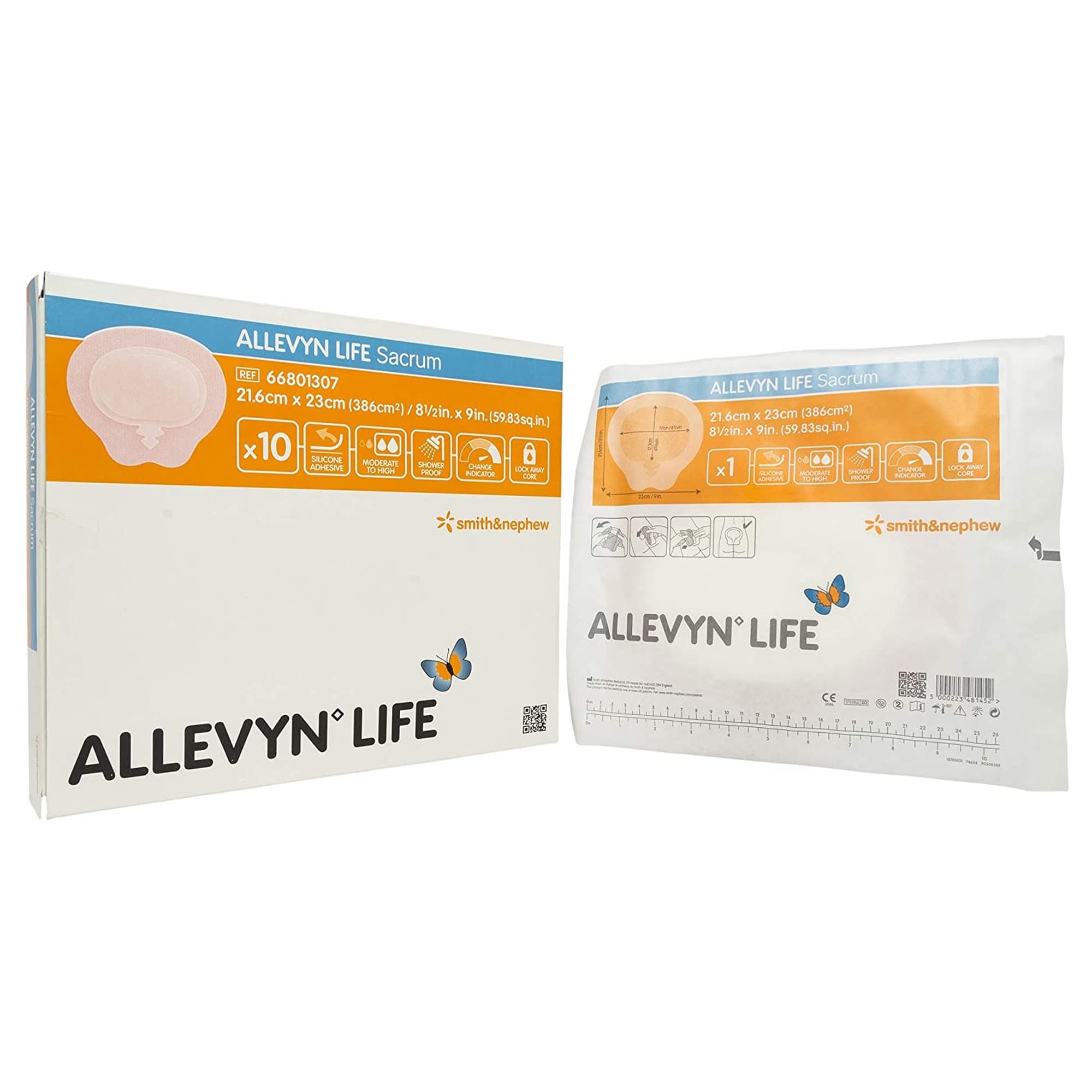 Allevyn Life Sacrum Sterile Silicone Foam Dressing, 8-1/2 x 9 Inch - Case of 40 - Image 1