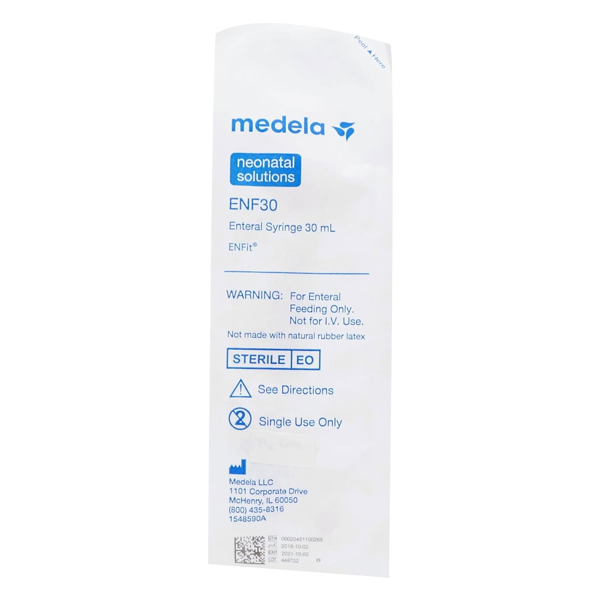 Medela Low Dose Enteral Syringes with ENFit Connectors, 3 mL - Case of 100 - Image 1