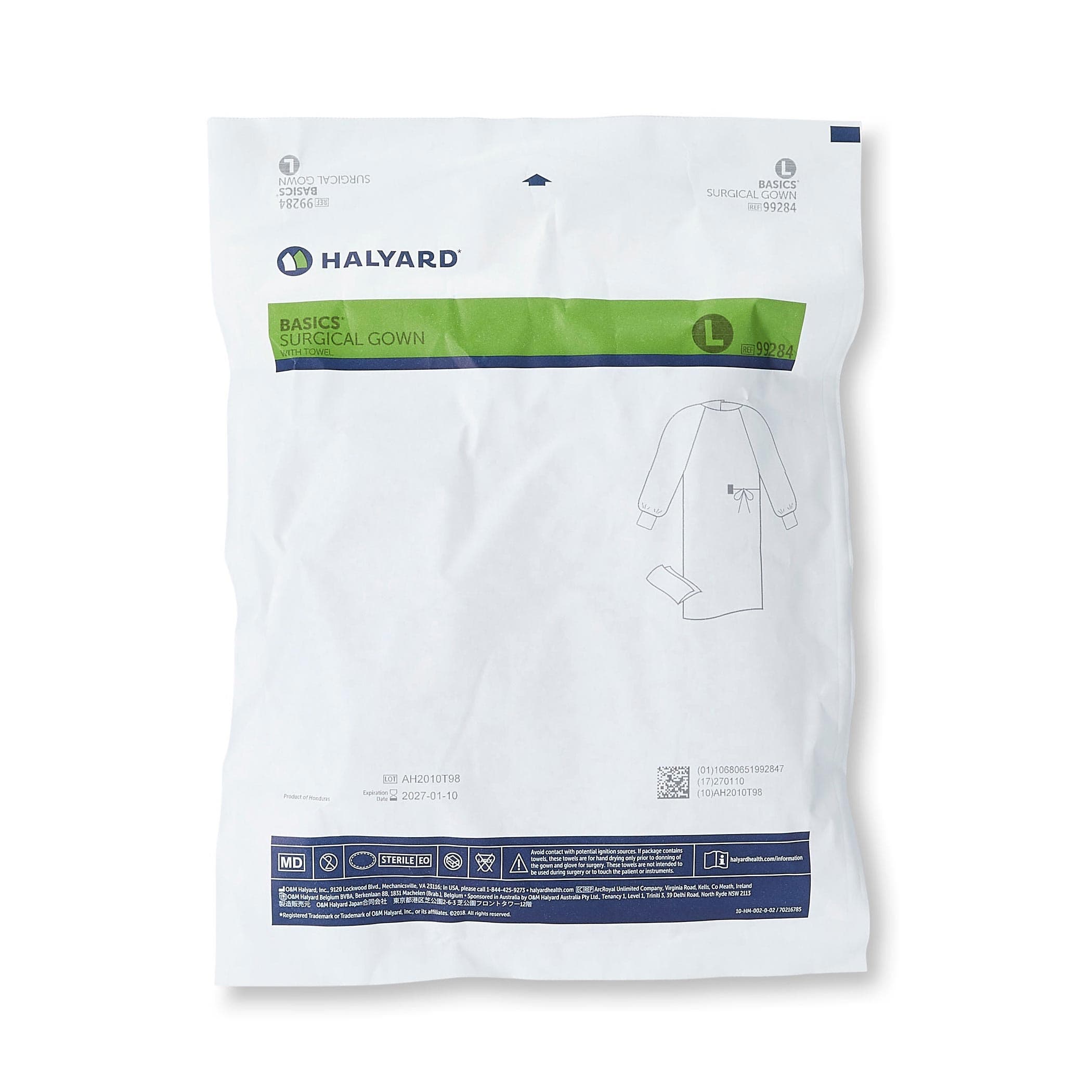 Halyard Basics Non-Reinforced Surgical Gown with Towel
