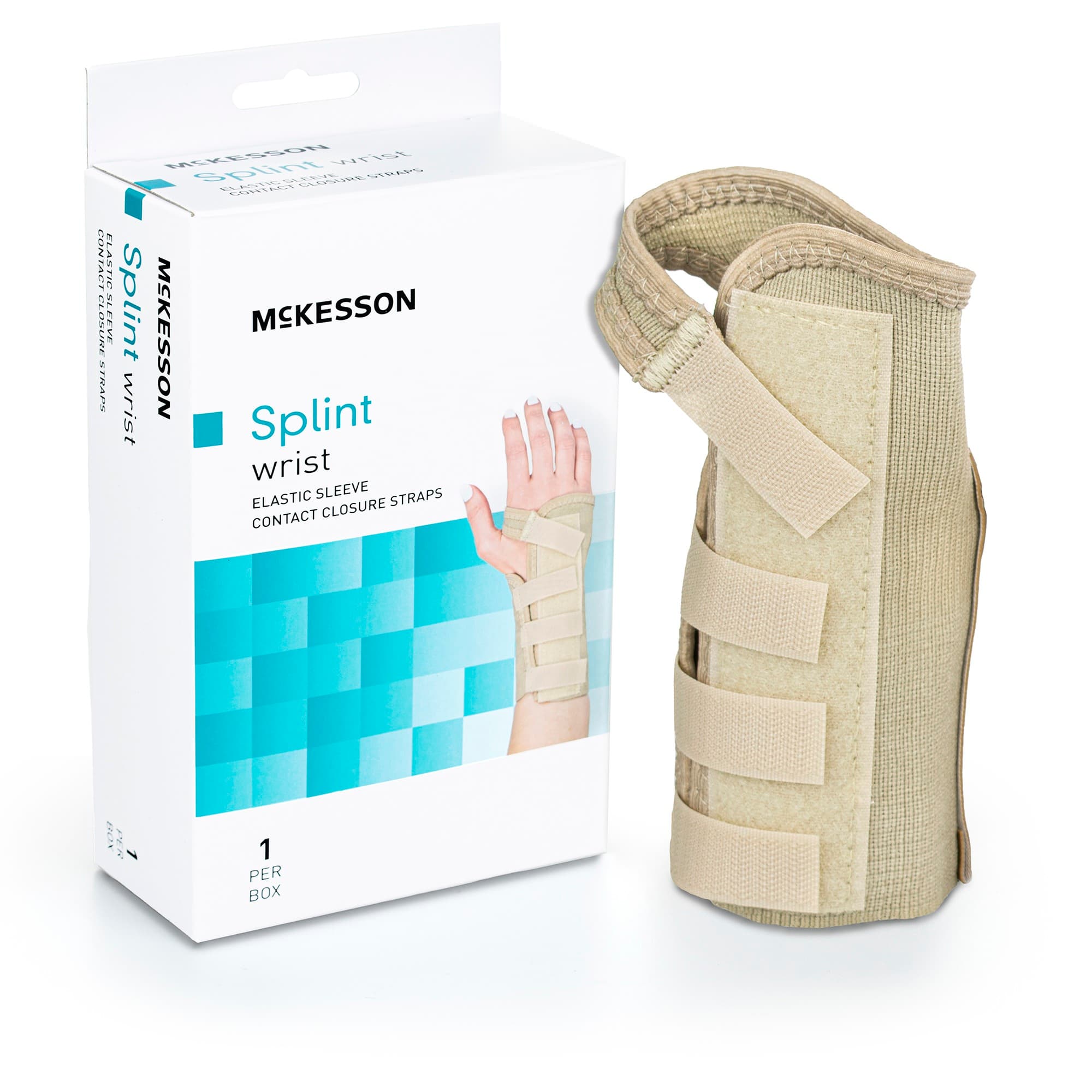 McKesson Wrist Brace Beige, 5-1/2 to 6-1/2 Inch Wrist, Small, Right Hand - Each - Image 1