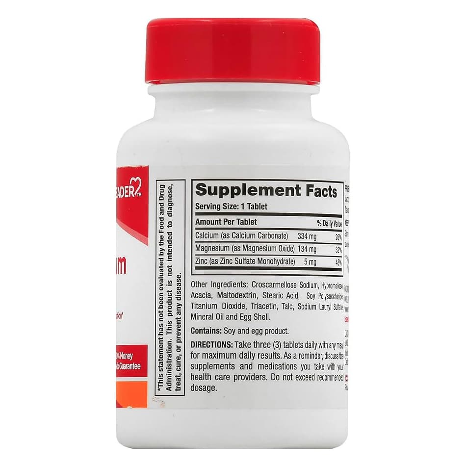 Leader Calcium Magnesium & Zinc Tablets - Bottle of 100 - Image 2
