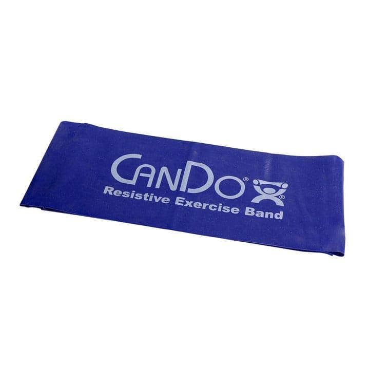 CanDo Latex-Free Exercise Band, 5 Foot Singles, Blue, Heavy - Image 1
