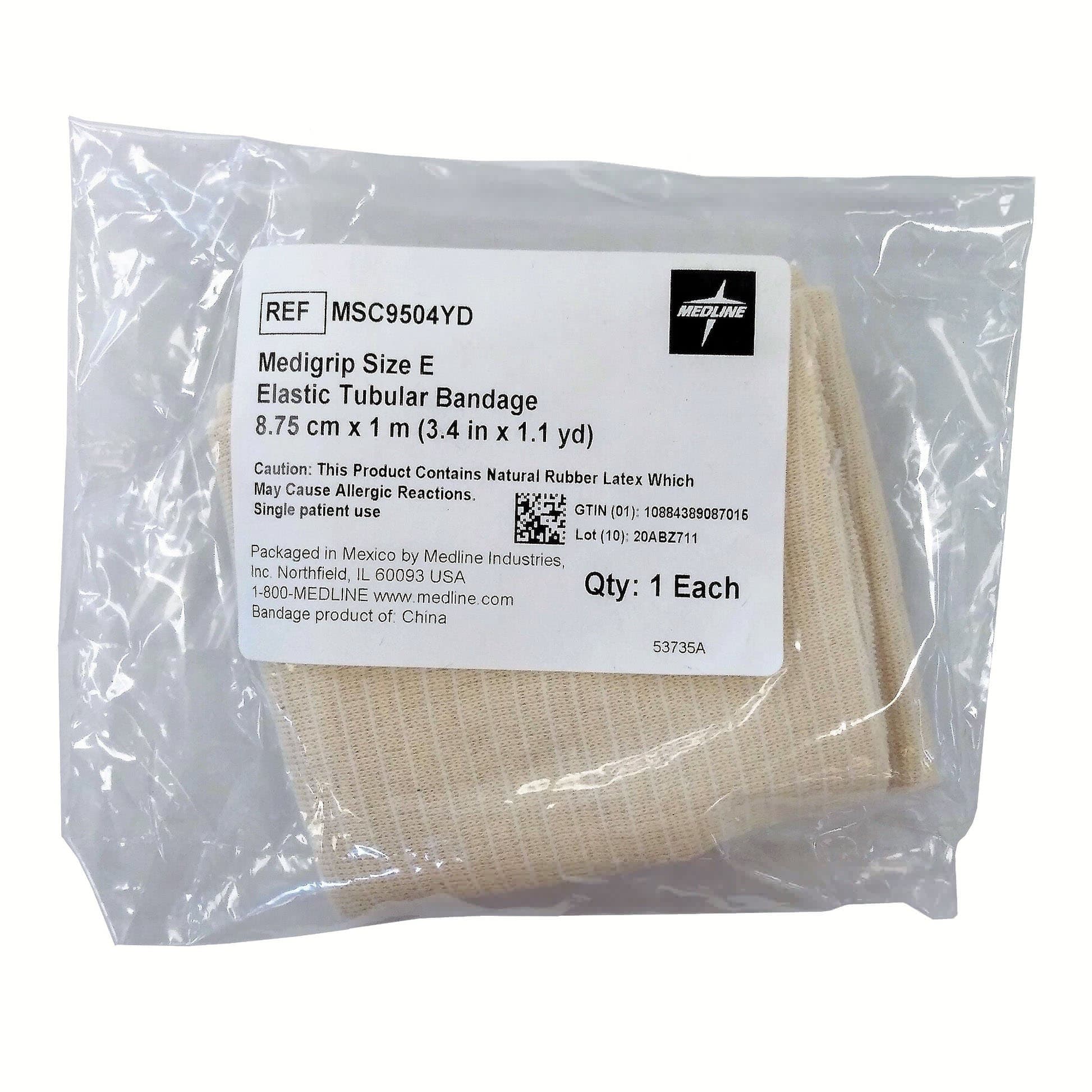 Medline Medigrip Elastic Tubular Support Bandage, Size E, 3-1/2 Inch x 1 Yard - Each - Image 1
