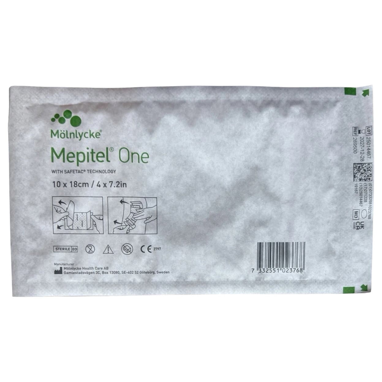 Mepitel One Sided Soft Silicone Wound Contact Layer Dressing, 4 x 7 Inch - Each - Image 1