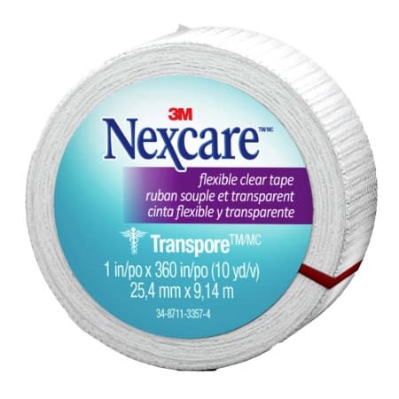 3M Nexcare Transpore Flexible Clear Tape, 1 Inch x 10 Yard - Image 1